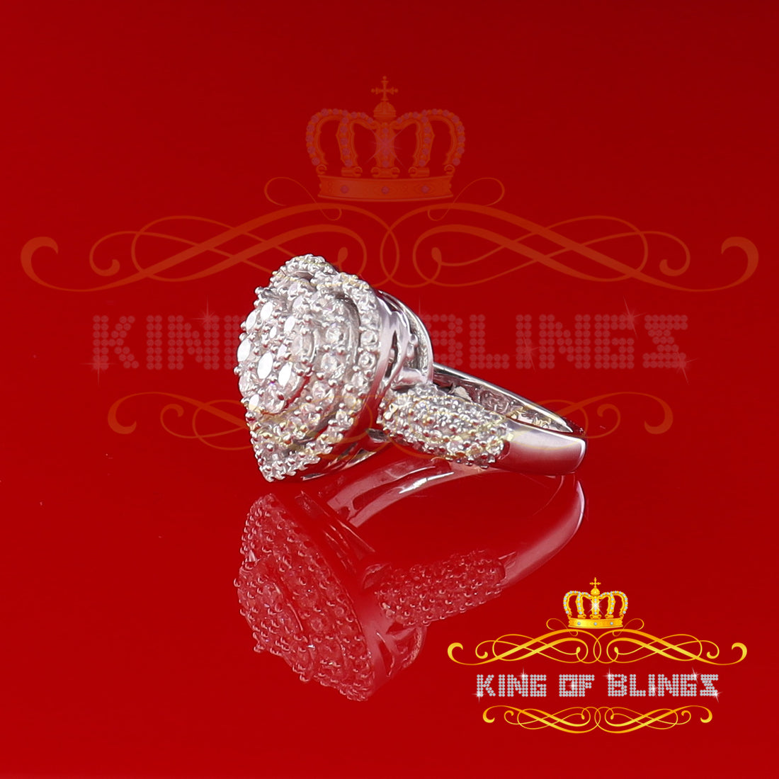 925 Sterling White Silver 2.89ct Cubic Zirconia Heart Promise Womens Ring Size 8 KING OF BLINGS