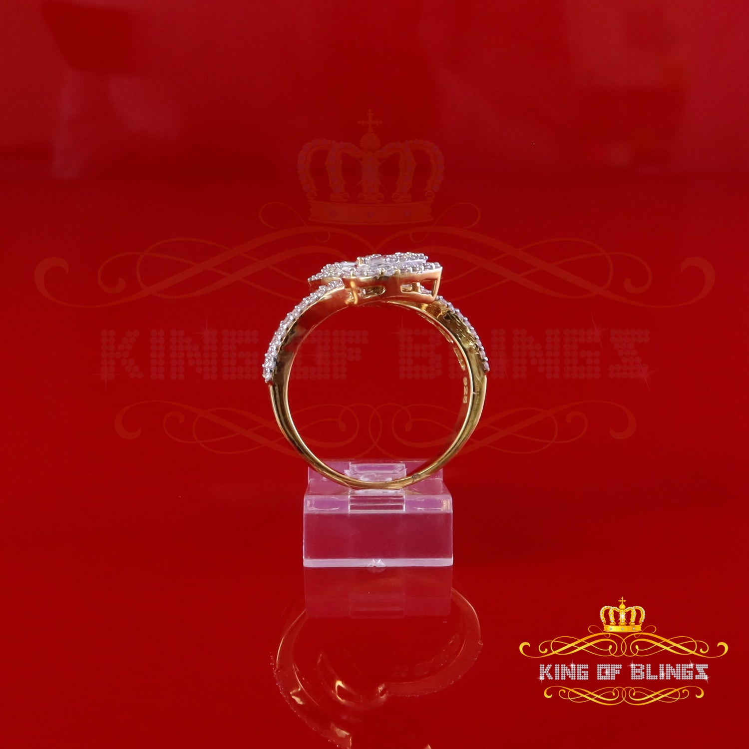 King of Bling's Womens 925 Silver Yellow 2.00ct VVS 'D' Moissanite Tinny Heart Rings Size 8 King of Blings
