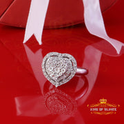 King Of Bling's Pave Heart Ring SZ 7 Real Diamond 0.25ct White 925 Sterling Silver Womens King of Blings