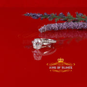 King of Bling's Sterling Silver Mens/ Women Bridal Ring Oval Shape White 5.0ct Moissanite Size 8 KING OF BLINGS