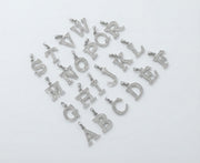King Of Bling's Attractive Sterling SilverAll Alphabet Letter White Pendant with Cubic Zirconia KING OF BLINGS