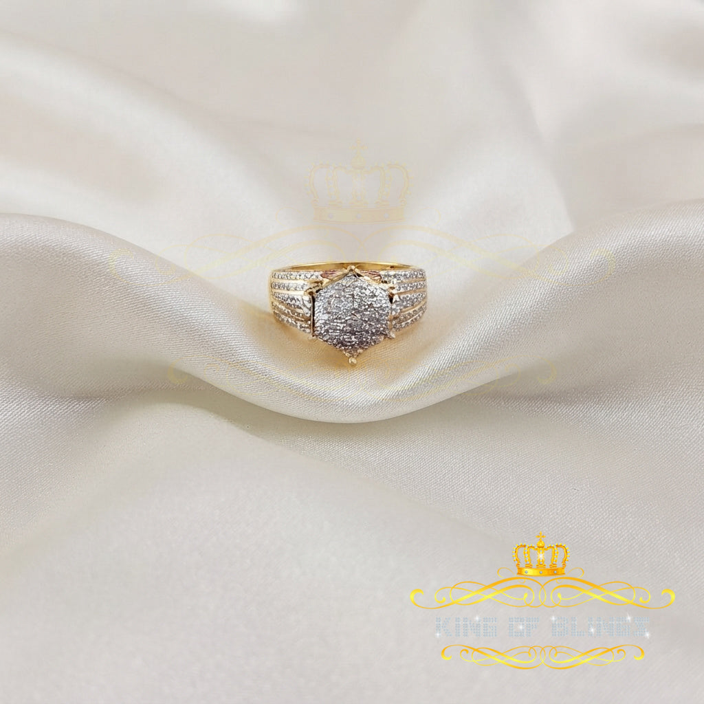 King Of Bling's 0.20 CT Real Diamond Womens 925 Sterling Silver Yellow Ring Cocktail Size 8 KING OF BLINGS