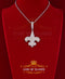 Fancy 925 Sterling Silver Fleur de Lis White Pendant with 4.65ct Cubic Zirconia KING OF BLINGS