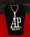 White 925 Sterling Silver "AP" Letter Necklace Pendant 2.61ct Cubic Zirconia KING OF BLINGS