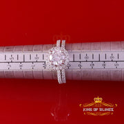 King Of Bling's3.59ct Cubic Zirconia White 925 Sterling Silver Women Bridal Ring Size 7 KING OF BLINGS