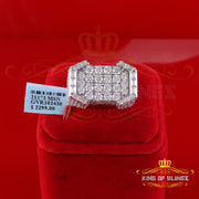 King of Bling's Men's/Womens 925 Silver White 6.50ct VVS 'D' Moissanite Octagone Rings Size 10 King of Blings
