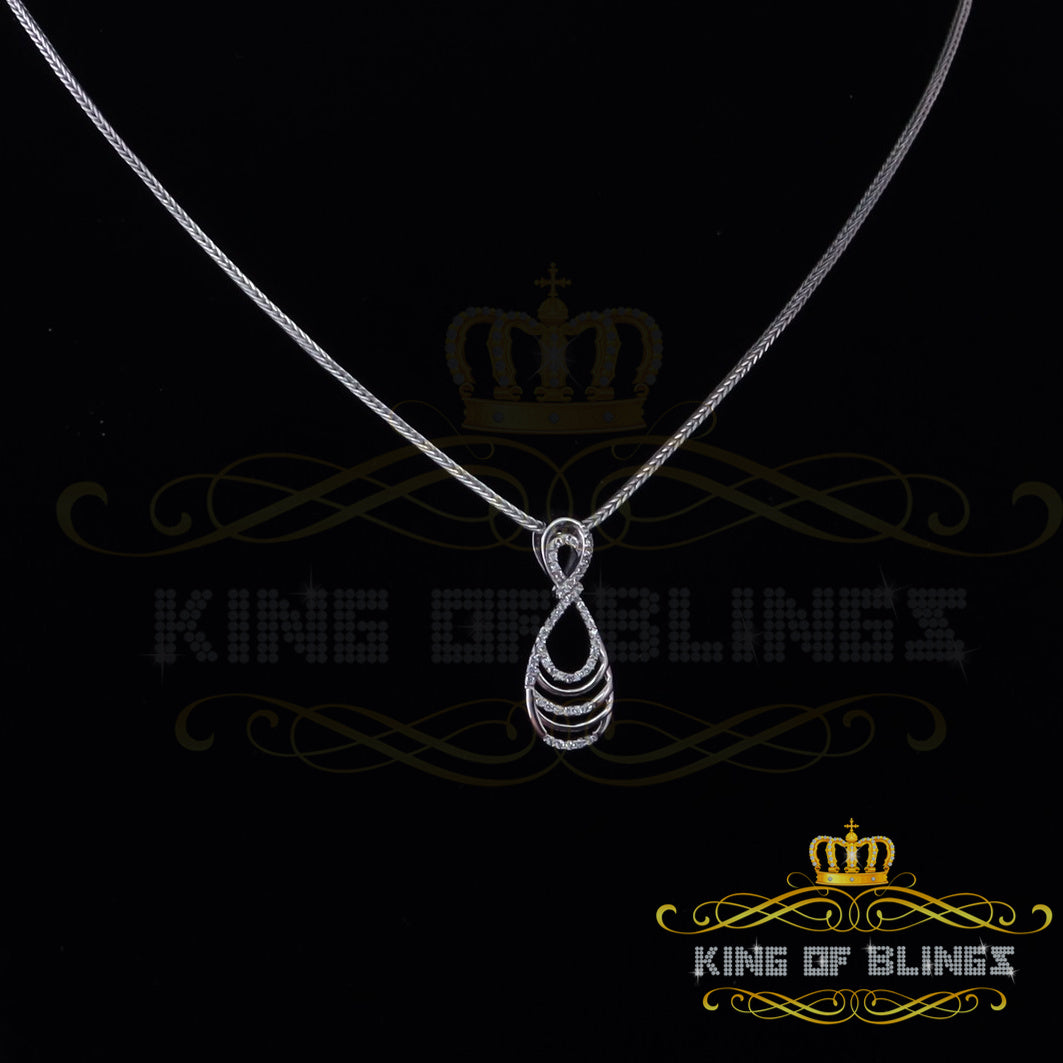 King Of Bling's White 925 Sterling Silver FASHION Pendant with Charming 0.48ct Cubic Zirconia