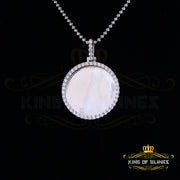 King Of Bling's Attractive 925 Sterling White Silver Pendant Round with 2.82ct Cubic Zirconia KING OF BLINGS
