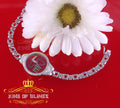 925 Silver White Men's/Womens Bracelet Floating Love Cubic Zirconia Size 7 Inch KING OF BLINGS