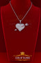Fancy Special 925 Sterling Silver Heart White Pendant with 7.42ct Cubic Zirconia KING OF BLINGS