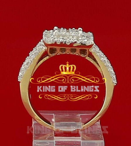 King Of Bling's 925 Sterling Yellow Silver Square Cubic Zirconia 12.50ct Womens Ring Size 7 KING OF BLINGS