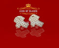 King of Blings- 0.48ct Cubic Zirconia 925 White Sterling Silver Hip Hop Cross Women's Earrings KING OF BLINGS