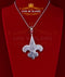 Sterling 925 Silver Fleur de Lis wise Shape White Pendant 9.66ct Cubic Zirconia KING OF BLINGS
