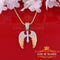 Small 1.50ct Cubic Zirconia 925 Sterling Silver Yellow Pendant Cross Angel Wing KING OF BLINGS
