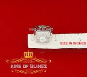 King Of Blings 6.00ct Cubic Zirconia White Silver Men's Square Set Ring Size 9 KING OF BLINGS