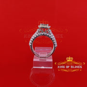 King Of Bling's6.56ct Cubic Zirconia White Sterling Silver Square Engagement Womens Ring Size 8 KING OF BLINGS