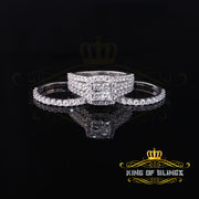 King Of Bling's6.56ct Cubic Zirconia White Sterling Silver Square Engagement Womens Ring Size 8 KING OF BLINGS