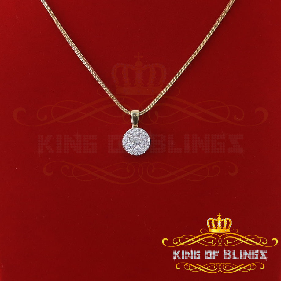 King Of Bling's Promising Yellow Sterling Silver Round Necklance Pendant 3.79ct Cubic Zirconia