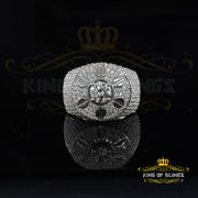 11.25ct White 925 Silver Cubic Zirconia Men's Adjustable Ring From Size 10 to 12 KING OF BLINGS