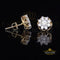 King of Bling's 925 Yellow Silver 1.34ct Cubic Zirconia Hip Hop Floral Women's & Men's Earrings KING OF BLINGS