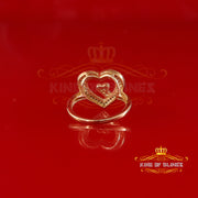 King Of Bling's 925 Yellow Sterling Silver Heart-Shaped 0.57ct Cubic Zirconia Womens Ring Size 5 KING OF BLINGS