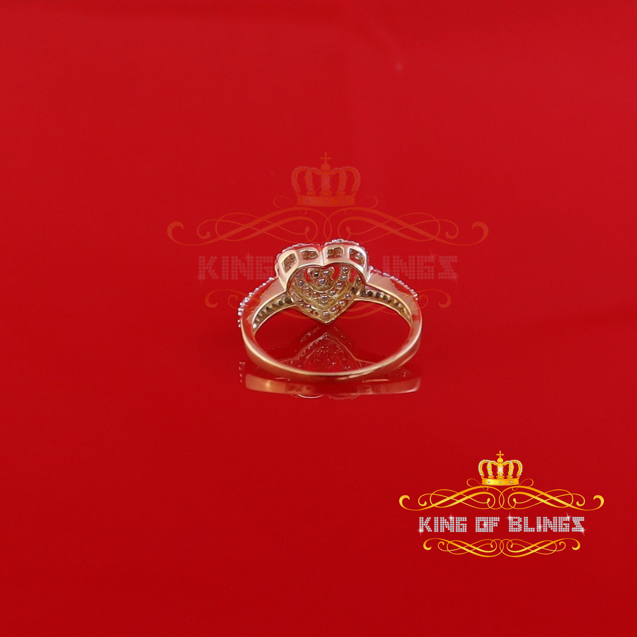 King Of Bling's 925 Silver 0.63ct Shiny Cubic Zirconia Promise Yellow Heart Womens Ring Size 7 KING OF BLINGS