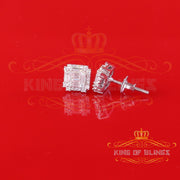 King of Bling's Men's/Women's 925 Silver White 0.50ct VVS 'D' Moissanite Baguette Stud Earrings KING OF BLINGS