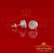 King Of Bling's 10K Real Yellow Gold Real Diamond 0.15CT Men's/Women's Round Stud Micro Earring KING OF BLINGS