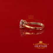 King Of Blings  10K Yellow Gold 2.00CT VVS' 'FL' D clr Oval Cut Solitaire Moissonite Ring S/7 KING OF BLINGS