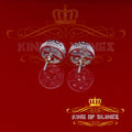 King of Blings- 3.28ct Cubic Zirconia 925 White Silver Women's & Men's Hip Hop Flower Earrings KING OF BLINGS