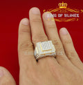 King Of Bling's 925 Yellow Silver 6.25ct Cubic Zirconia Men's Adjustable Ring SZ From 9 to 11 KING OF BLINGS