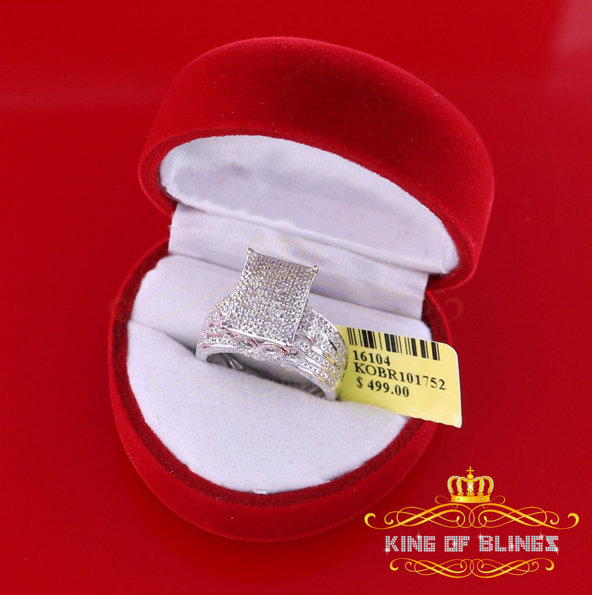 King Of Bling's 0.20 CT Real Diamond 925 Sterling Silver White Cinderella Womens Ring Size 7 KING OF BLINGS