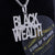 White 925 Sterling Silver BLACK WEALTH Sign Pendant with 9.30ct Cubic Zirconia KING OF BLINGS