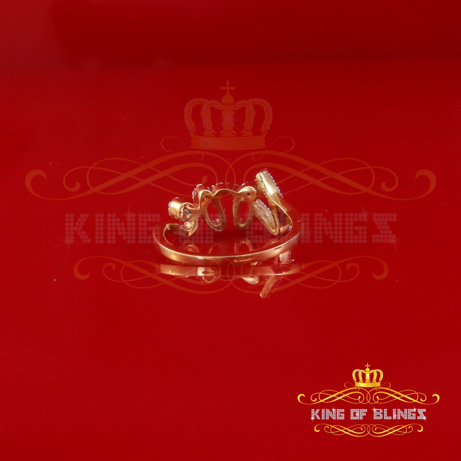 King of Bling's Yellow 925 SterlingSilver 0.33ct VVS 'D' Moissanite 'Love' Rings SZ 7 for Women KING OF BLINGS