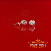 King of Blings-925 Sterling Silver Yellow 0.05ct Diamond For Men's & Women's Floral Earrings KING OF BLINGS