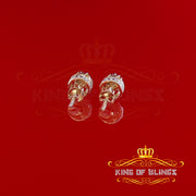 King of Blings-925 Sterling Silver Yellow 0.05ct Diamond For Men's & Women's Floral Earrings KING OF BLINGS