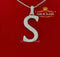 Fancy White 925 Sterling Silver All ALPHABET Pendant with Cubic Zirconia Stone KING OF BLINGS