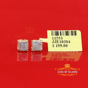 King Of Bling's 925 Sterling Silver 0.10ct Small Diamond For Women's & Men's Yellow Stud Earring KING OF BLINGS
