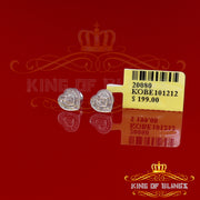 King Of Bling's Micro Pave 0.11ct Real Diamonds 925 White Silver Women's & Men's Heart Earrings KING OF BLINGS