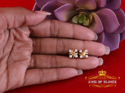 King  of Bling's 925 Yellow Silver 0.50ct VVS 'D' Moissanite XOXO Stud Earring Men's/Womens King of Blings