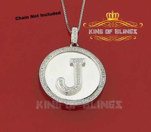 10K Real White Gold 0.25CT Diamond Men's and Women's Initial "J"Pendant