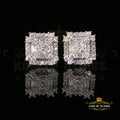 King of Blings- 1.18ct Cubic Zirconia 925 White Silver Women's & Men's Hip Hop Square Earrings KING OF BLINGS