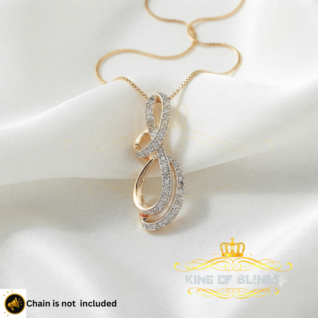 King Of Bling's Real 0.15ct Diamond 925 Sterling Silver FASHION Charm Necklace Yellow Pendant KING OF BLINGS