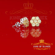 King of Blings- 4.12ct Cubic Zirconia 925 White Sterling Silver Women's Hip Hop Flower Earring KING OF BLINGS