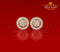 King of Bling's Aretes Para Hombre 925 Yellow Silver 1.78ct Cubic Zirconia Round Women's Earring KING OF BLINGS