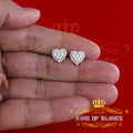 King of Bling's 1.18ct Cubic Zirconia 925 Yellow Sterling Silver Women's Hip Hop Heart Earrings KING OF BLINGS