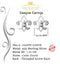 King of Blings- 925 White Silver 0.60ct Cubic Zirconia Fleur de Lis Screw Back Women's Earrings KING OF BLINGS