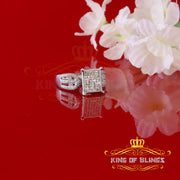 King Of Bling's Elongated 0.33 CT 925 Silver White Cinderella Womens Real Diamond Ring SZ 7 KING OF BLINGS