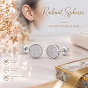 King of Bling's 0.78ct Cubic Zirconia 925 White Silver Women's & Men's Hip Hop Round Earrings KING OF BLINGS