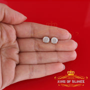 King of Blings-925 Sterling Silver 0.10ct Diamond For Women's & Men's Yellow Stud Round Earring KING OF BLINGS